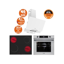 Afm Tech Ve Ferre Dust Sessiz Vitro Elektrikli Beyaz D064-SA + MS263 + FM7701 Ankastre Set
