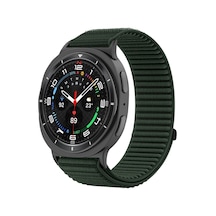 Caseonn Samsung Galaxy Watch 9 40mm Kordon Hasır Kumaş Nylon Kayış Koyu Yeşil