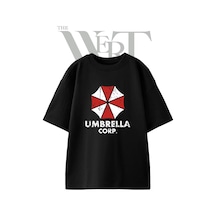 Thewert Umbrella Corp 1 Tasarım Baskılı Ünisex Siyah Oversize T-shirt