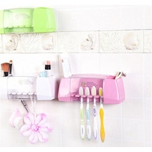 Mavi Banyo Aksesuarları Seti Diş Fırçası Tutucu Duvara Montaj Standı Diş Fırçası Tutucu Kanca Vantuz Banyo Araçları Diş Fırçası Rafı Mavi