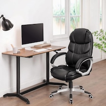 Yüksek Arkalıklı Ofis Koltuğu, Yönetici Koltuğu, Masa Koltuğu, Yükseklik Ayarı, Siyah, 67 X 66 X 114 Cm Obg24b Diğer