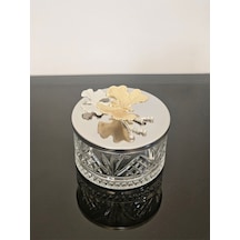 Atabey Home Collection Şekerlik 1 Adet Gümüş Kapakli Kelebek Detayli Çerezlik & Sunumluk