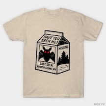 Flood Of Style Missing Mothman Süt Kartonu Erkek Kadın Tişörtü %100 Pamuklu Tişörtler Kısa Kollu Üstler 0105 Çok Renkli