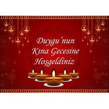 Kına Gecesi Mum Desenli Afiş Arka Plan Fon