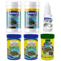 Amore Turtle Food Stick 2 x 125 ML + Bonisa 100 ML + Lotus 2 x 100 ML Kaplumbağa Yemi