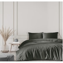 Majoli Stone Washed Çift Kişilik Nevresim Takımı Solid Desenli