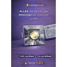 Alles 3w Beyaz Işık Krom Kasa Led Yıldız Spot Beyaz