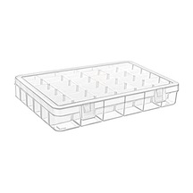36 Ayarlanabilir Bölmeli Kolye Yüzük Takı Kutusu Organizer Düzenleyici Plastik Kutu 27.5x19.5x4.2
