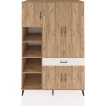 Kronos Dolap 8 Raflı Tek Çekmeceli 5 Kapaklı 132x59x195 Çam-ç... Çam