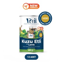 Kuzu Etli Yaş Konserve Yetişkin Köpek Maması, Jöle İçinde Parça Etli, 400 Gr X 12 Adet
