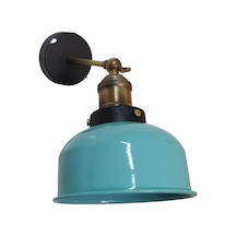 Mylights Retro Rustik Mafsalı Aplik Yeşil Başlıklı Duvar Lambası Yeşil