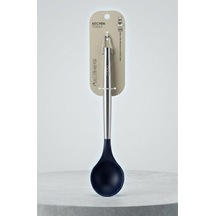 Silikon Servis Kepçesi Paslanmaz Çelik Saplı Lacivert 34 Cm