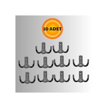 Noktalı Metal Askı Şık Portmanto Askılık Dolap Mobilya Askısı Vidalar Dahil 10 Adet Siyah