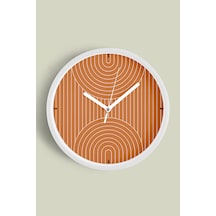 Yansıtmalı Modern Tasarım Duvar Saati - 42cm - Önü Camlı Beyaz Kasa - Sessiz Mekanizma-jh0566 Beyaz