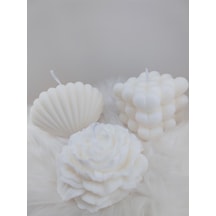 Bernami Mumluk Şamdanpinterest %100 Doğal Soyawax Hediyelik 3'lü Kalp,istiridye Ve Şakayik Mum Diğer