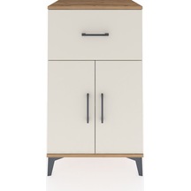 Hyperion Komodin Tek Raflı Tek Çekmeceli 2 Kapaklı 60x44x106 ... Çam