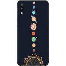 Samsung Galaxy M20 Uyumlu Gezegenler Baskılı Silikon Kılıf Renkli