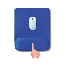 Mp02 - Dörtgen Bilek Destekli Mouse Pad Konfor, Kaymaz Taban, Ergonomik, Yumuşak, Ev,ofis Mavi