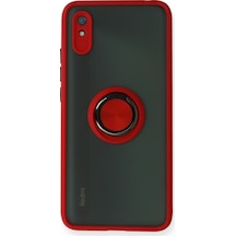 Xiaomi Redmi 9a Uyumlu Kılıf Montreal Yüzüklü Silikon Kapak - Kırmızı