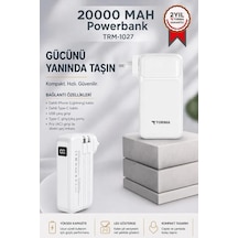 Yedek Güç Telefon Enerjisi Kablolu Şarj 20000 Mah Type-c Lightning Powerbank Trm-1027 22,5w Diğer
