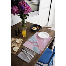 Dekoratif Baskılı Keçe Amerikan Servisi, Supla 4'Lü Servis Takım  -374 Çok Renkli