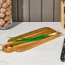 Naturalovee Akasya Dikdörtgen Kesme Tahtası - Kahverengi - 32x12 Cm Renkli