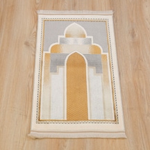 Lüks Kadife Halı Tipi Akasya Çocuk Seccade - Gri 40 72 Cm Çok Renkli