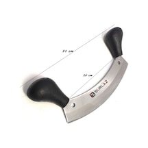 Çift Tutmalı Satır Zırh Sürlaz Kıyma Pizza Kesici Et Kıyma Bıçak