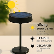 Cata Ct-8450 Dubai Solar Şarjlı Led Masa Lambası Siyah Kasa 3 Farklı Renk Ayarı Ofis Dekoratif