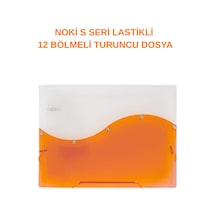 S Seri Lastikli 12 Bölmeli Dosya Turuncu 1 Adet Turuncu