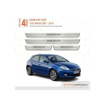 Fiat Bravo 2011-2018 Uyumlu Satine Krom Kapı Koruma Eşiği 4 Prç