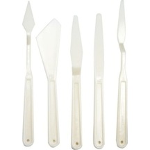 Rıch Plastik Spatül 5 Li Set Beyaz 11248 Siyah