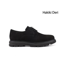 Gönderir Erkek Siyah Nubuk Bağcıklı Hakiki Deri Klasik Ayakkabı Ddma80442706