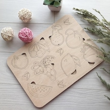 Ahşap Montessori Meyveler Puzzle