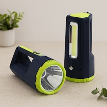 2in1 30w/10w Cob Led Usb & Oto Şarjlı El Feneri Projektör -