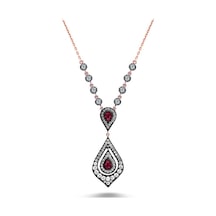 Damla Model Elmas Montür Gümüş Kolye (498184296)