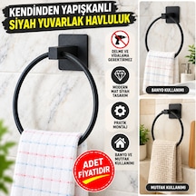Kendiliğinden Yapışkanlı Siyah Paslanmaz Metal Yuvarlak Havluluk Adet Fiyatıdır Diğer