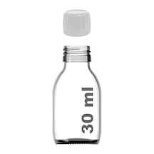 30 Ml Sızdırmaz Kapaklı Şeffaf Shot Şişesi 30 Cc Ginger Şat Beyaz Cam Şişe 6 Adet Kilitli Plastik Beyaz Kapak