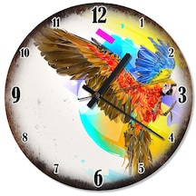 Renkli Papağan Özel Tasarım Duvar Saati