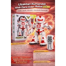 Uzaktan Kumandalı Akıllı Dans Eden Robot Işıklı Sesli Müzikli Hareketli Robot - Kırmızı