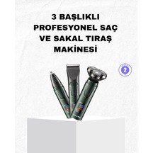Mey İthalat Şarjlı Ve Kablosuz 3 Başlıklı Profesyonel Bakım Seti Saç, Sakal, Burun Ve Kulak Düzeltici