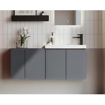 Orka Ferla 110 Alt Modül + Lavabo Mat Gri Diğer