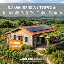 6.2 Kw 6200w Topcon Bağ Evi Hazır Solar Sistem 3 - Jel Akülü Kolay Kurulum