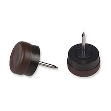 Masa Sandalye Altı Çivili Plastik Kayak Kahverengi 18Mm 8 Adet