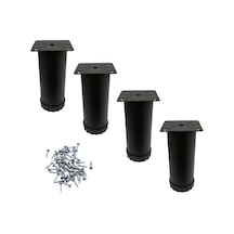 Tablalı Metal Baza Kanepe Dolap Tezgah Mobilya Baza Ayağı Siyah 12 Cm 4 Adet Siyah Diğer