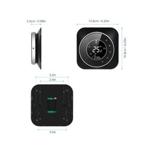 Leezsing Programlanabilir Termostat 5+1+1 Altı Dönem Dokunmatik Ekran Siyah