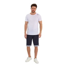 Adams Erkek Polyester Beyaz Şeritli Basketbol Şort 001
