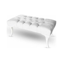Kapitoneli Bench Puf Beyaz