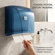 Palex Z Katlı Havlu Dispenseri 300 Adet Kağıt Kapasiteli - Şeffaf Mavi