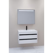 Levante 85 Cm Beyaz Lavabolu Banyo Dolabı Lvn Aynalı - Boy Dolap Hariç Beyaz